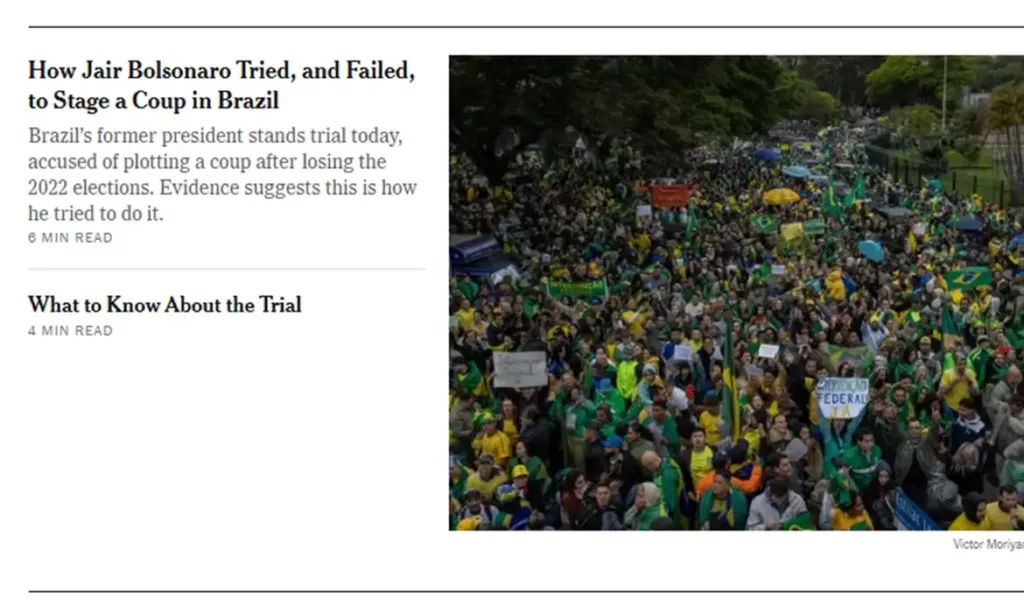 Imprensa ocidental destaca ineditismo do julgamento de Bolsonaro