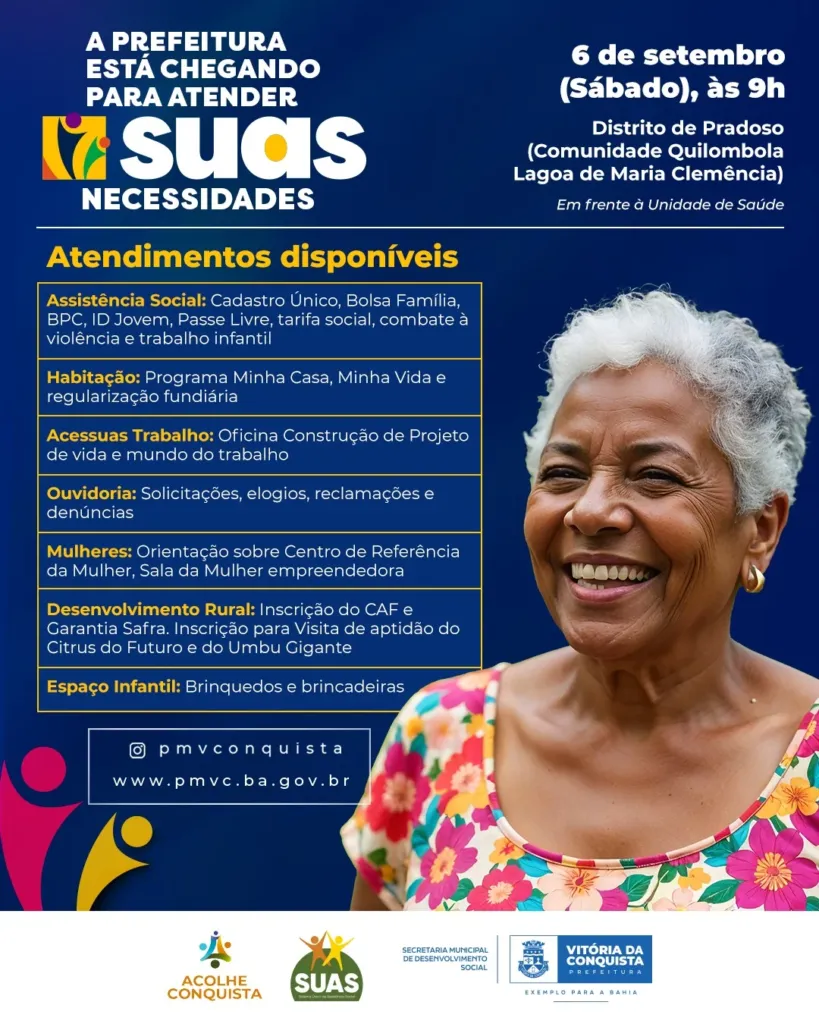Suas na Comunidade chega à comunidade quilombola de Lagoa de Maria Clemência neste sábado